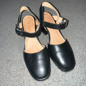 MADEWELL THE CLAUDIE HEELED LUGSOLE MARY JANE SHOES - BLACK LEATHER - EUC - 8.5